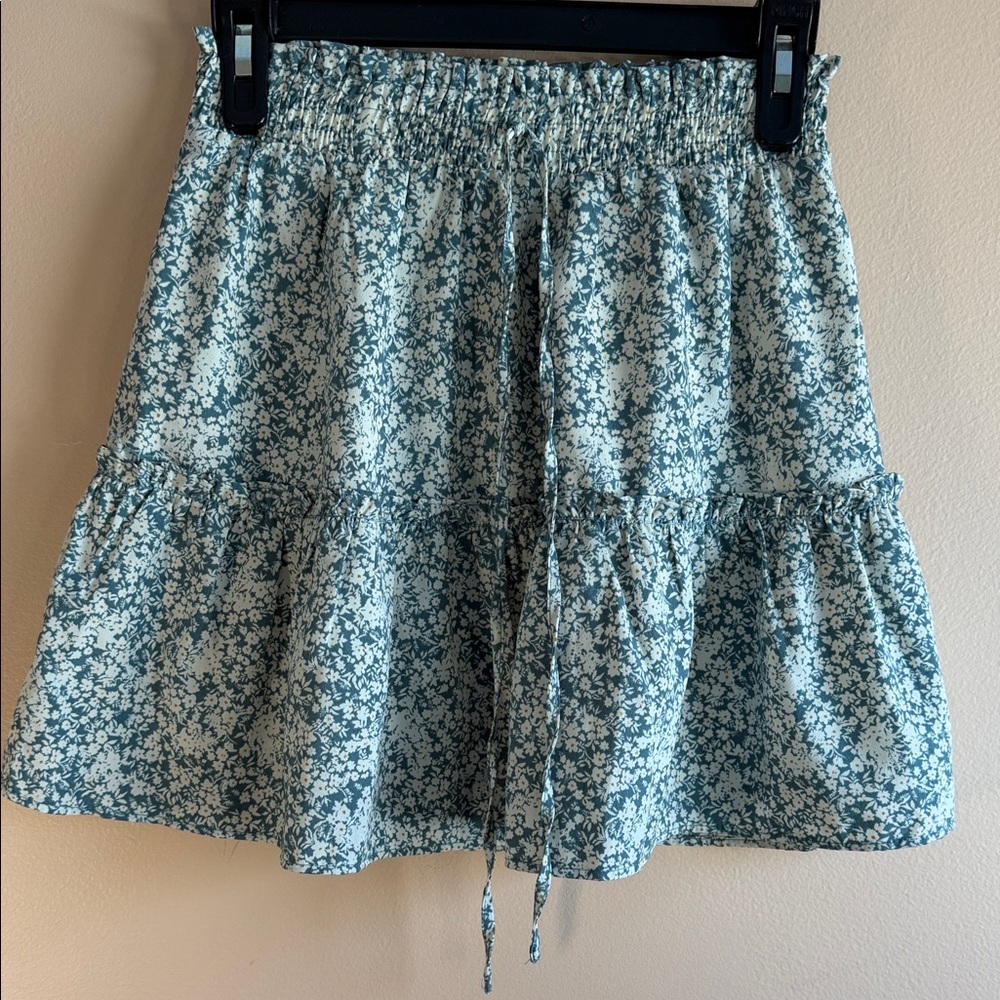 Paper Crane Blue and White Floral Skirt